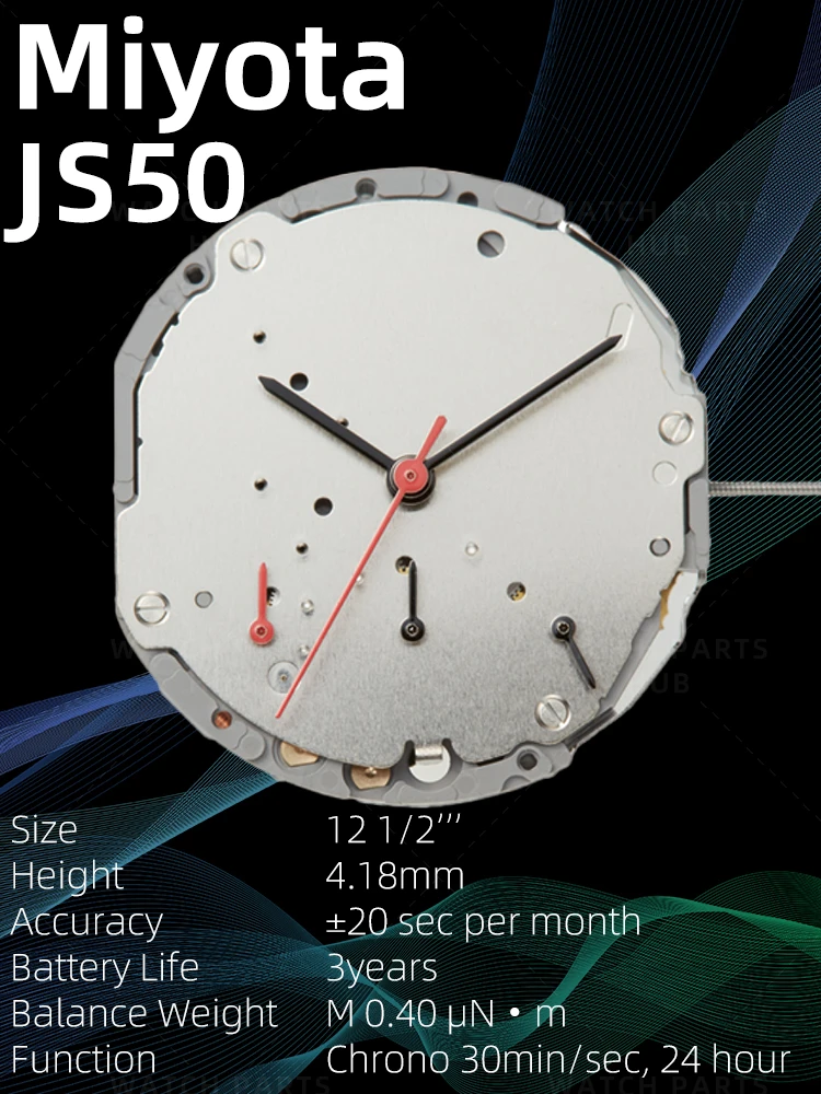 

Часы Miyota JS50, оригинальный механизм Citizen, кварцевый механизм, автоматический механизм, 6 стрелок, дата, 3:00, запчасти для часов