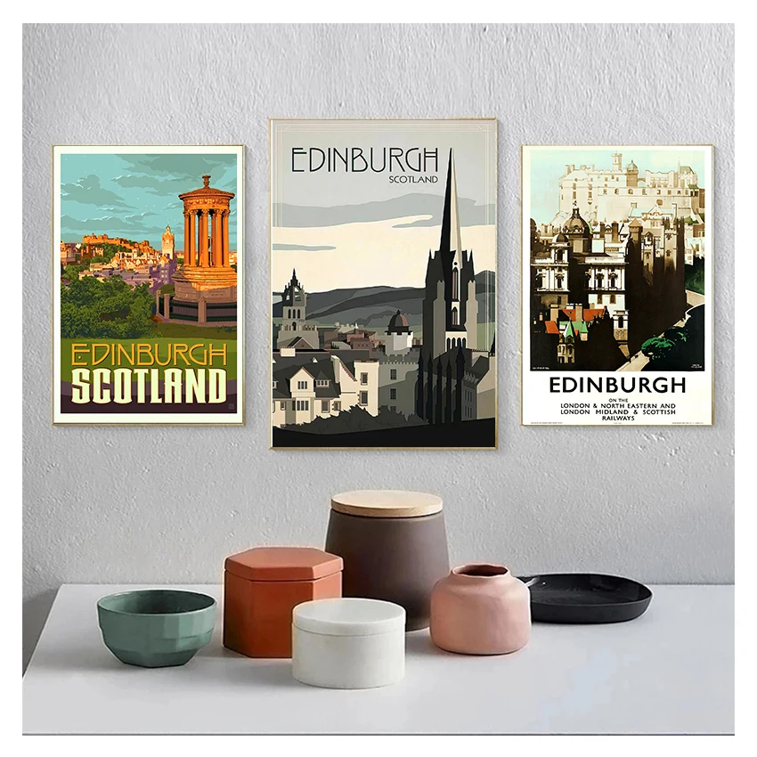 

Картины на холсте, настенная наклейка с искусственным покрытием, украшение для дома, подарок, Эдинбург, Великобритания, Европа, винтажные по...