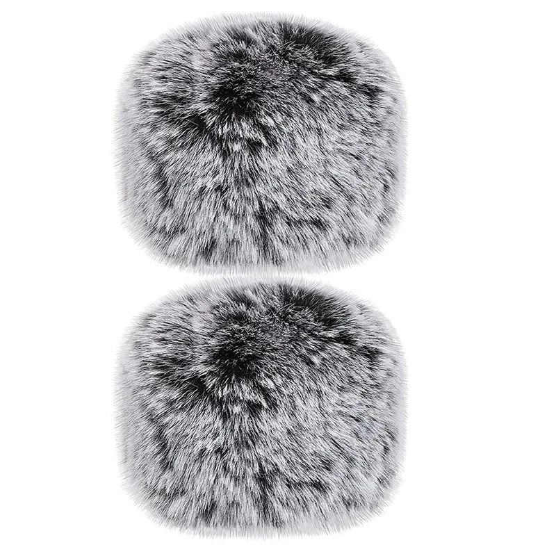 

2 Pieces Microphone Furry Windscreen Muff Mic Wind Cover Fluffy Mic Cover For Blue Yeti Condenser Mic