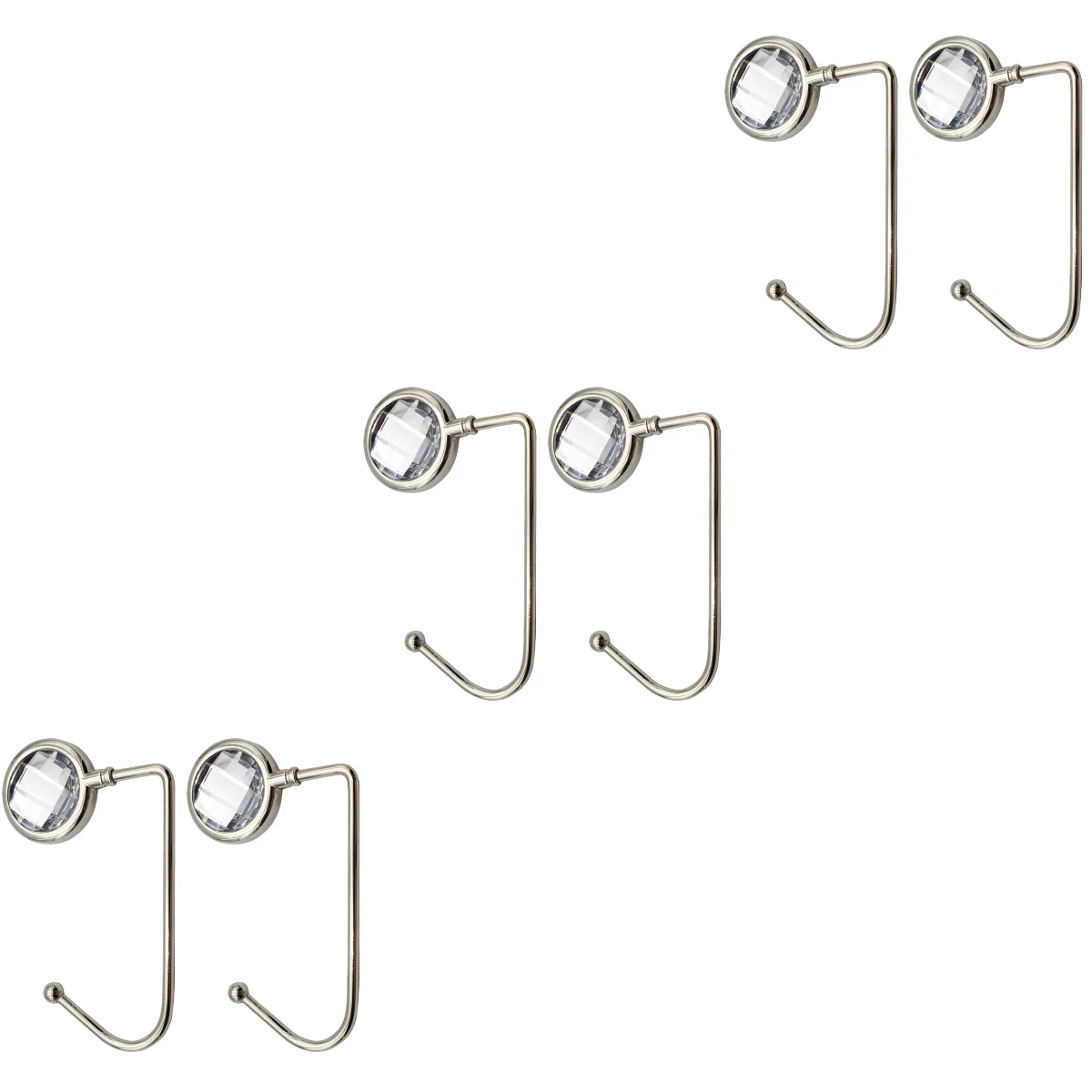 

6 pcs Alloy Bag Hooks Table Side Hooks Handbag Hangers Desktop Pouch Holders Durable Purse Hook (White)