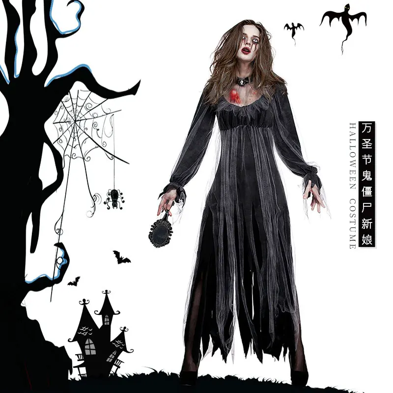 

Костюм невесты клоуна на Хэллоуин, костюм зомби, вампира, дьявола, призрака, плохого демона, шар, страшное Пурим, праздничное платье Пурим