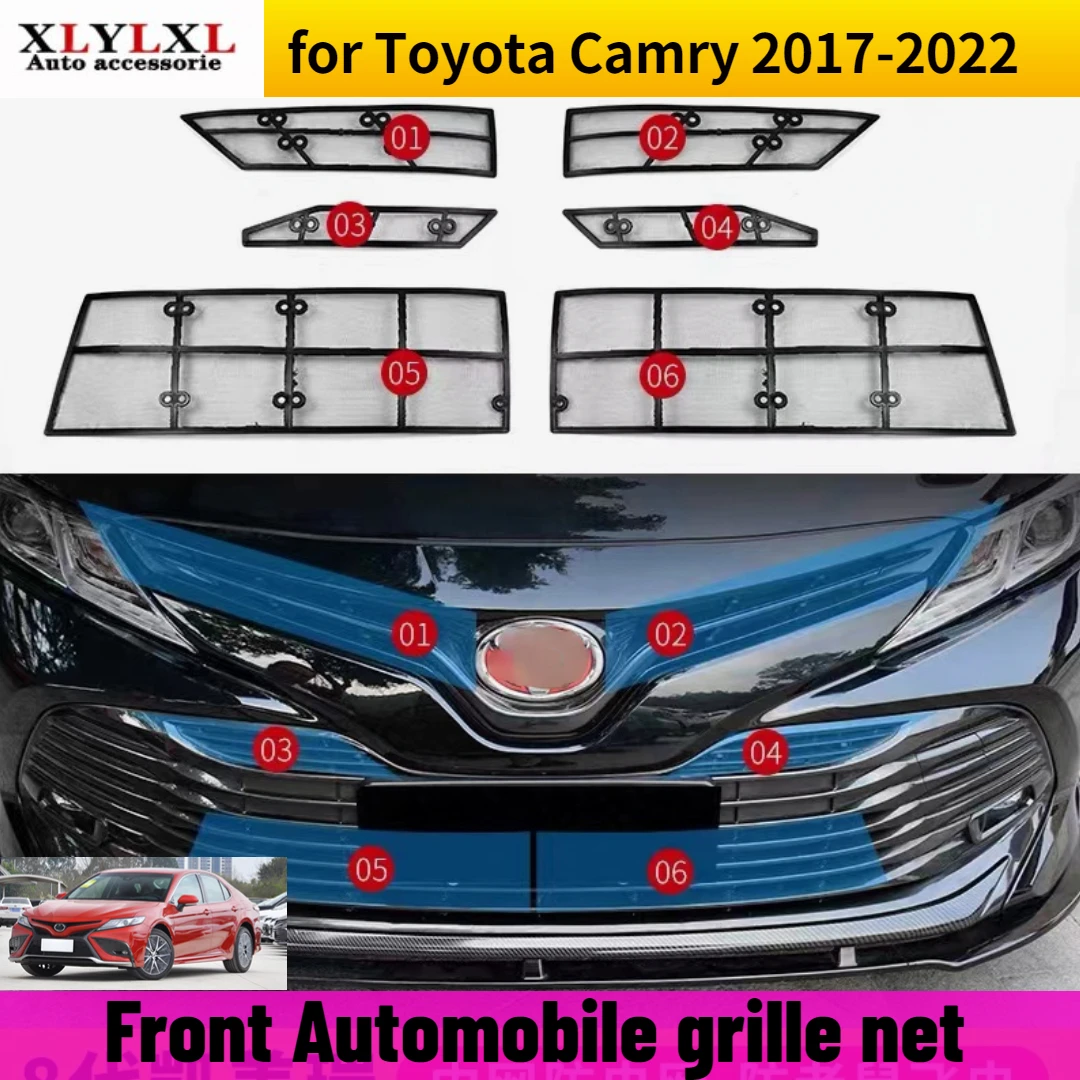 

6pcs Front Automobile grille net for Camry Insect net cover 2017-2022