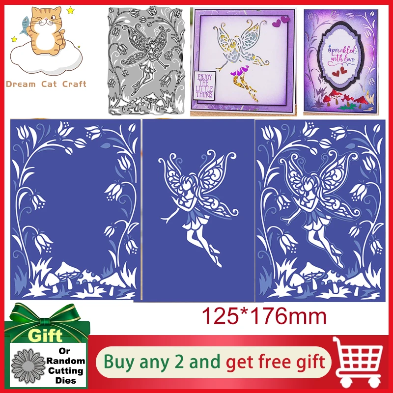 

Elegant Fairy die Botanical Floral Frame Die Cut Metal Cutting Dies Stencil Scrapbooking Embossing 2022 New Christmas Craft Dies