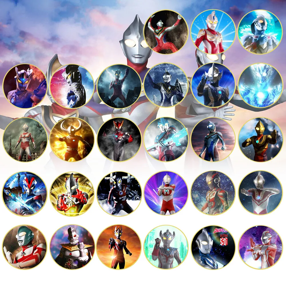 

27 style Japan Anime Ultraman Gold Coin Ultraman Gaia Hero Gold Plated Gold Coin super star Children's Gifts Childhood Memories