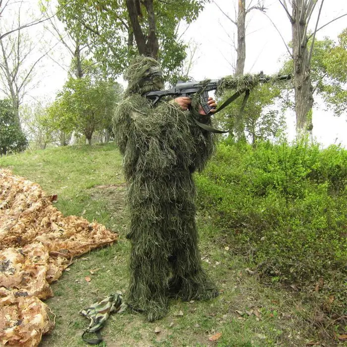Jungle wool camouflage clothing green burr clothes camouflage clothing CS costumes hunting suits