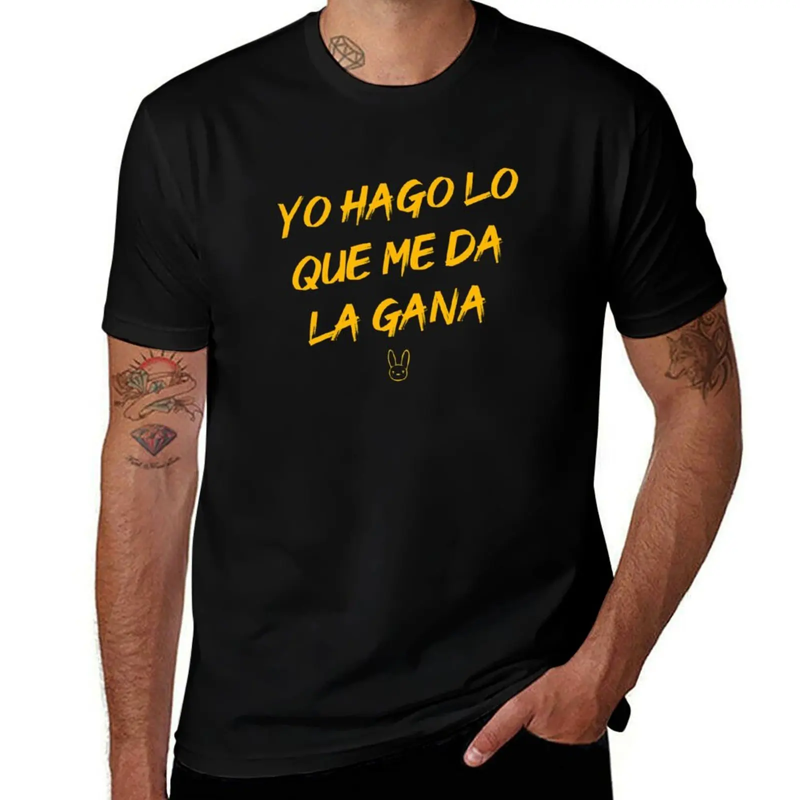 Фото Я делаю то, что хочу. # YHLQMDLG) - Футболка Bad Bunny, повседневная, свободного кроя №1
