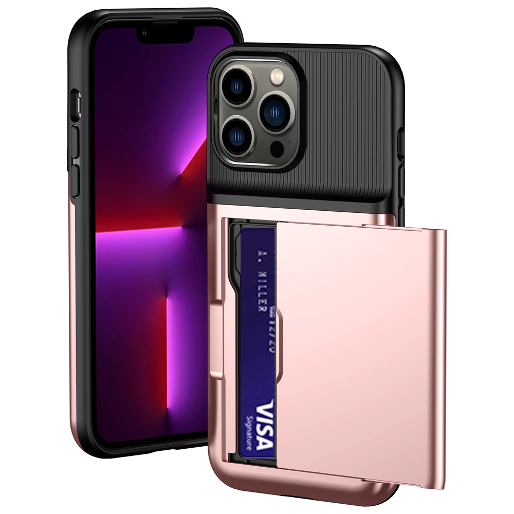 

Business Case For iPhone 12 Pro Max Funda Slide Armor Card Slots Cover For Apple iPhone 12 12pro Max iPhone12 Capa Coque Shell