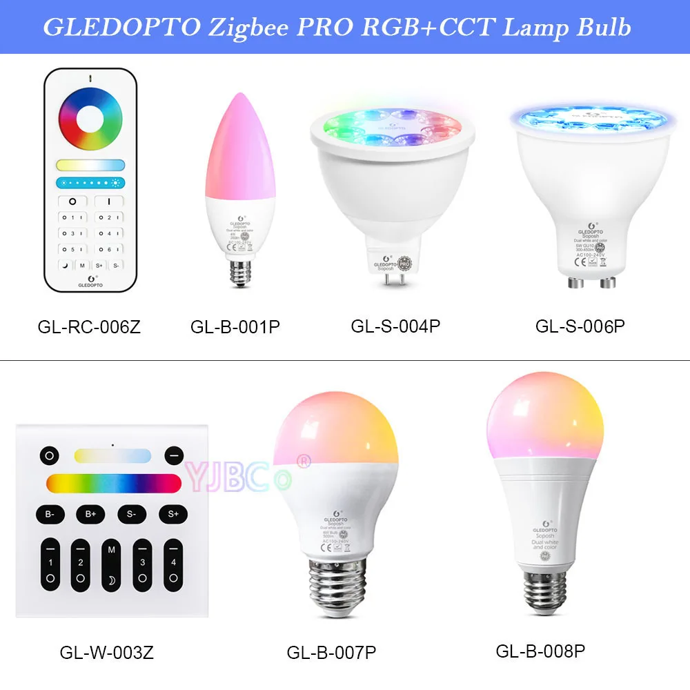 ZigBee 3.0 PRO MR16 4W  GU10 5W 6W 12W RGB CCT Light Bulb E14/E12/E27 LED Spotlight For Alexa Echo Plus App Voice /2.4G Remote