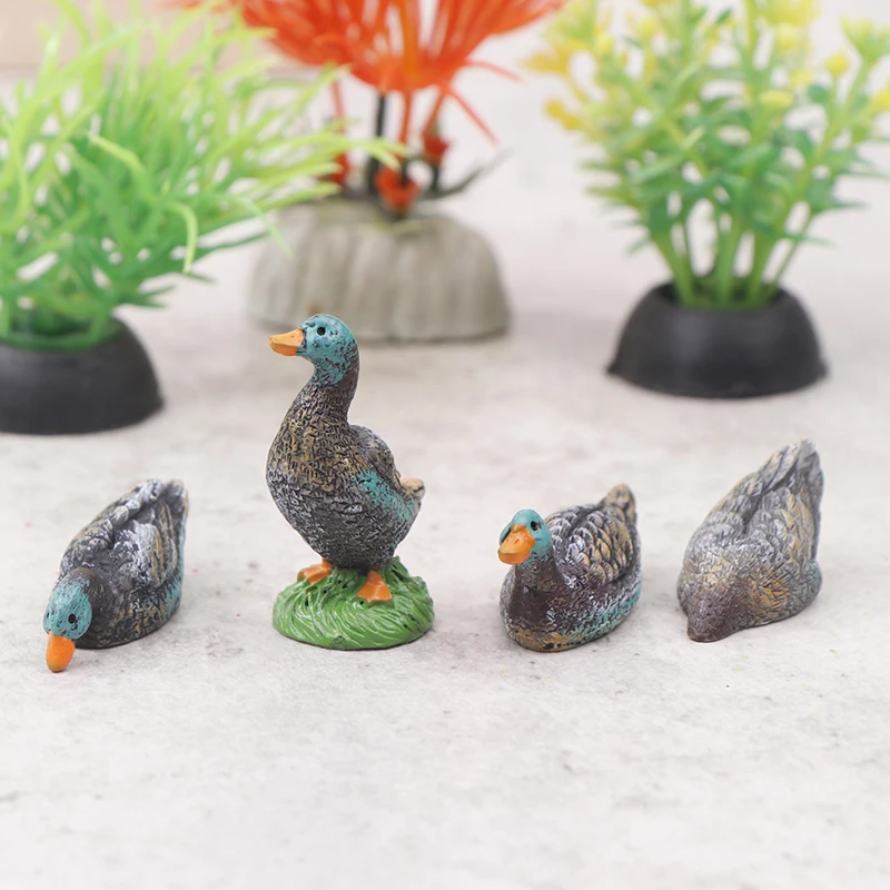 1 шт. Wigwam статуя бонсай ручной работы миниатюрная утка животное кукла орнамент