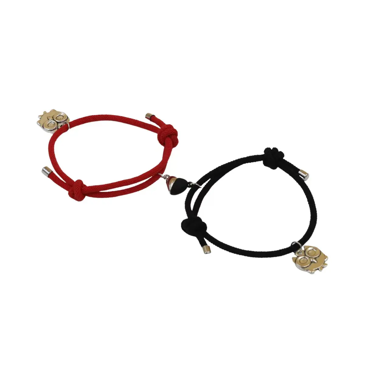 

Bracelets Adjustable Rope Heart Magnetic Clasps Owl Bird Animal Pendants Fashion Jewelry
