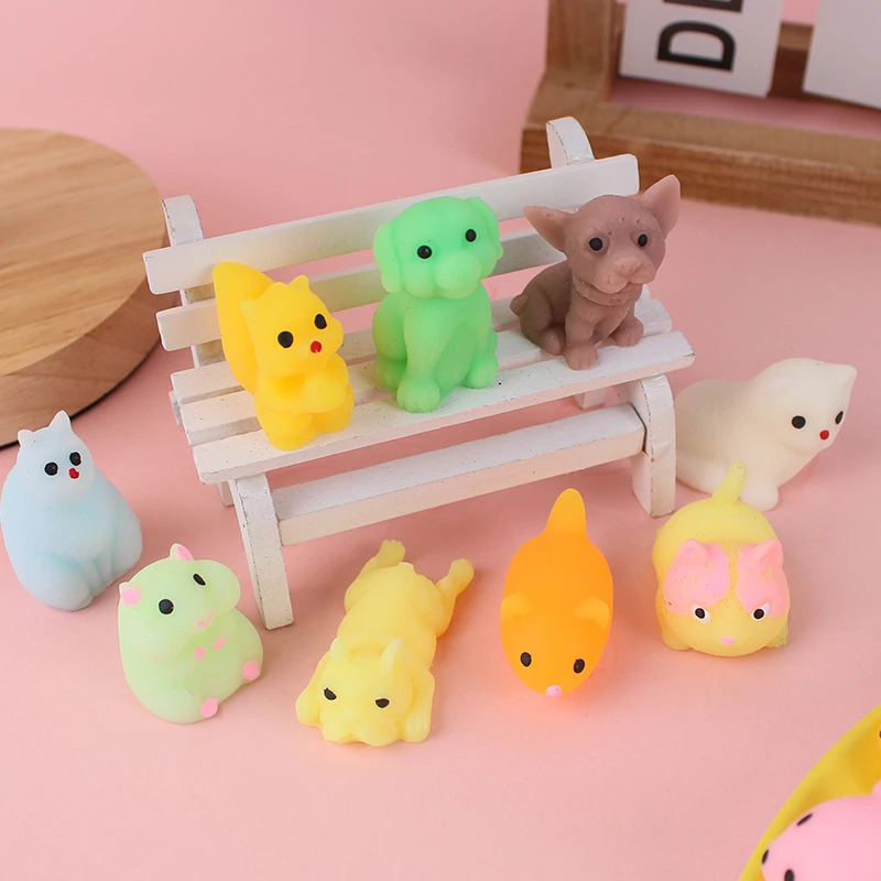 

10/20/30/40/50pcs Radom Squishy Mochi Cute Cats And Dogs Toy Themed Squishies Party Toys Kawaii Cute Holiday Gifts