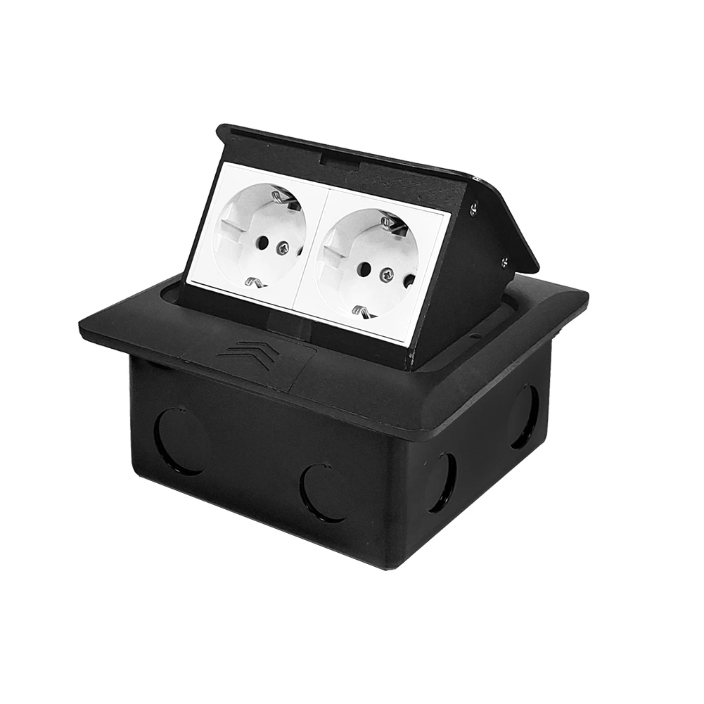 Выдвижная напольная розетка из цельнометаллической панели европейского