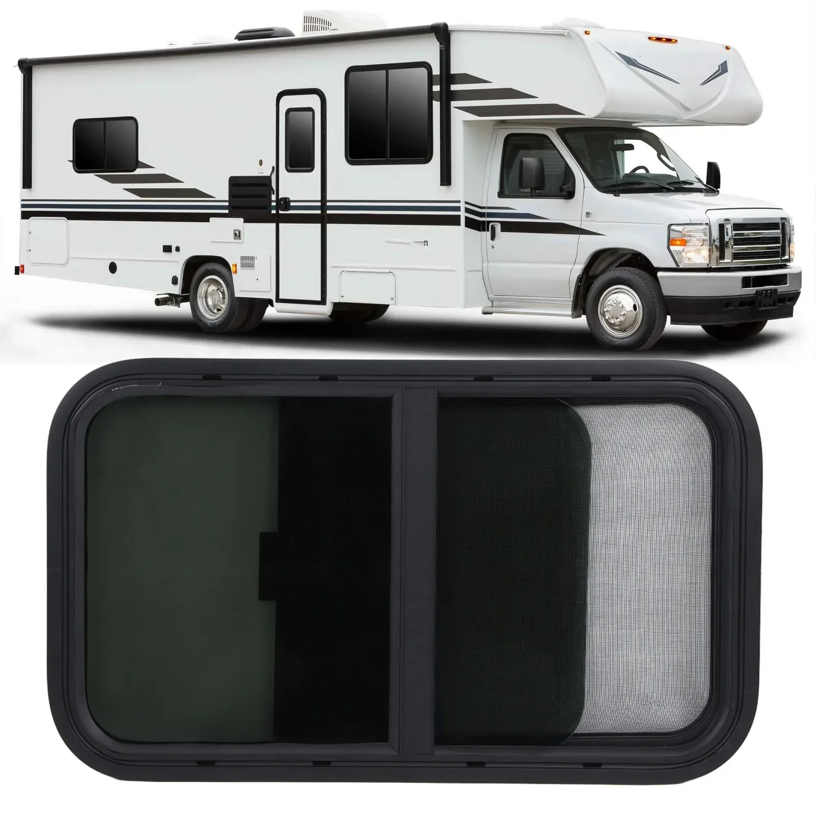 Замена окна RV 700x400 мм Круглый Угловой слайд с насекомым экраном для трейлера