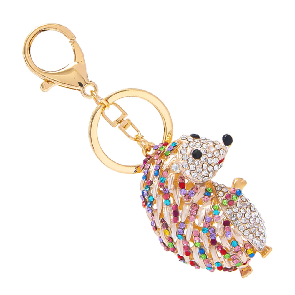 

Keychain Pendant Hedgehog Diamond Rhinestone Craft Jewelry Animal Inlaid Keyring Fillers Goodie Car Purse Hanging Charms Crystal