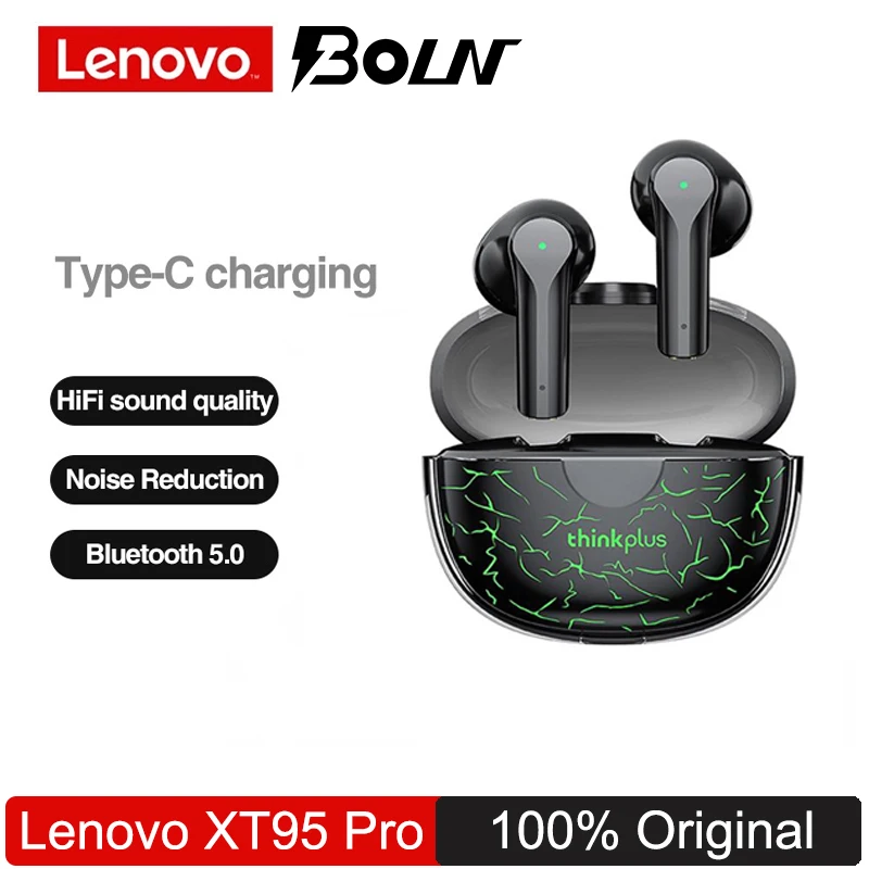 

Новая Bluetooth-гарнитура Lenovo XT95 Pro, TWS наушники с микрофоном, водонепроницаемые наушники с низкой задержкой для ПК, мобильных телефонов