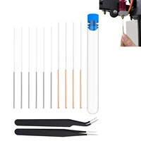 10 pcs printer nozzle cleaning tool kit 3d printer nozzle cleaning kit with 2 tweezers 1 storage box versatile cleaner 3d