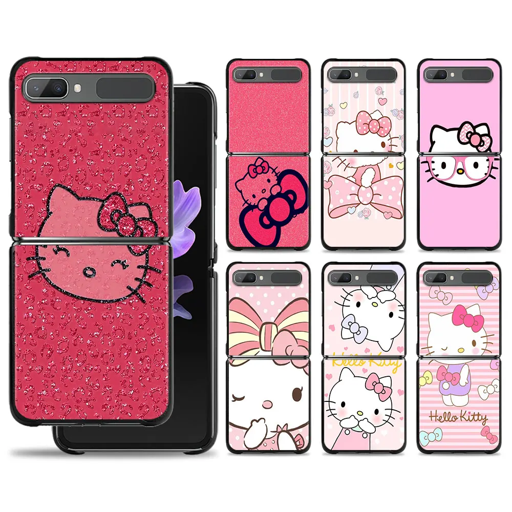 

Cartoon Pink Hello Kitty Phone Case For Samsung Galaxy Z Flip Z Flip3 5G Z Flip4 Hard PC Matte Shell
