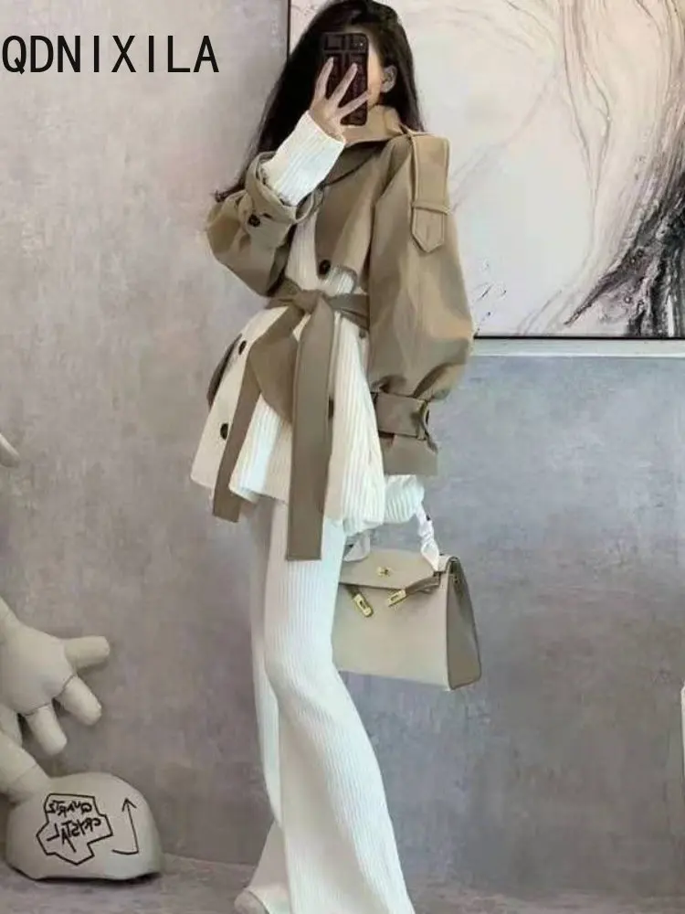 

Korean Fashion Elegant Suit Women's Spring and Autumn 2022 New In Thin Loose Coat Versatile loose pants long sleeve topTwo-piece