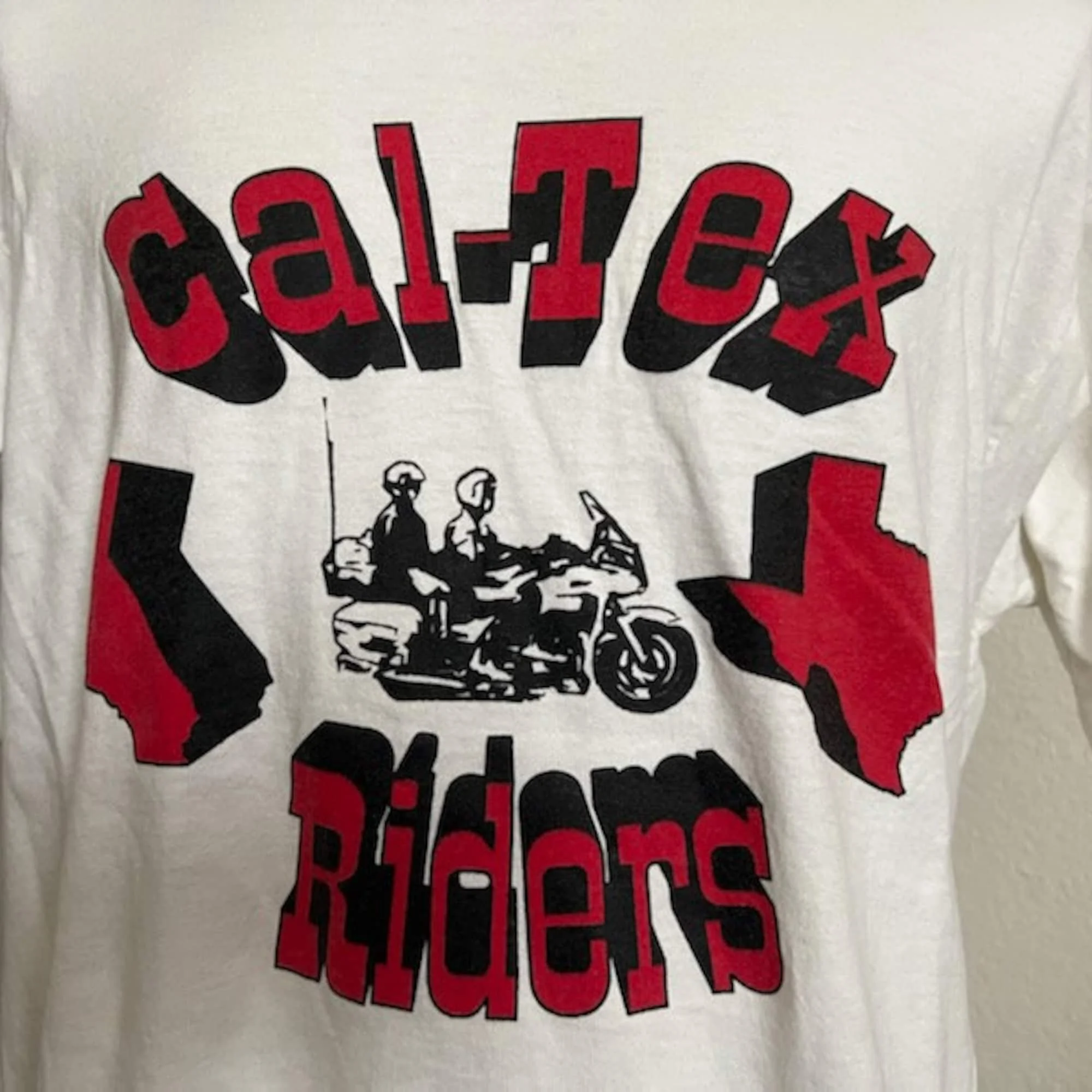 Винтажная Футболка CalTex для мотоциклистов 90-х XL