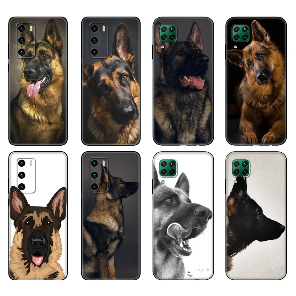 

Black tpu Case For Huawei P30 Lite P30 Pro P40 Case For Huawei P40 LITE E P Smart 2020 Case Cover Shepherd Dog