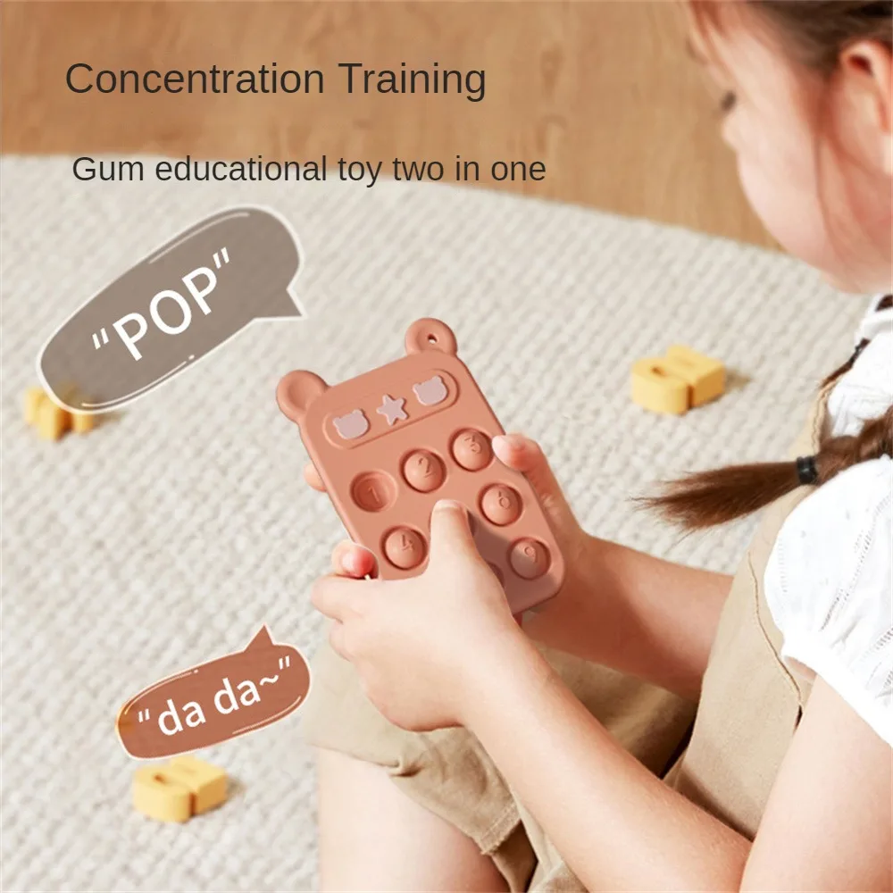 

No Deformation Infant Puzzle Teether Early Education High Temperature Resistance Silica Gel Cartoon Toy Teething Stick Taste