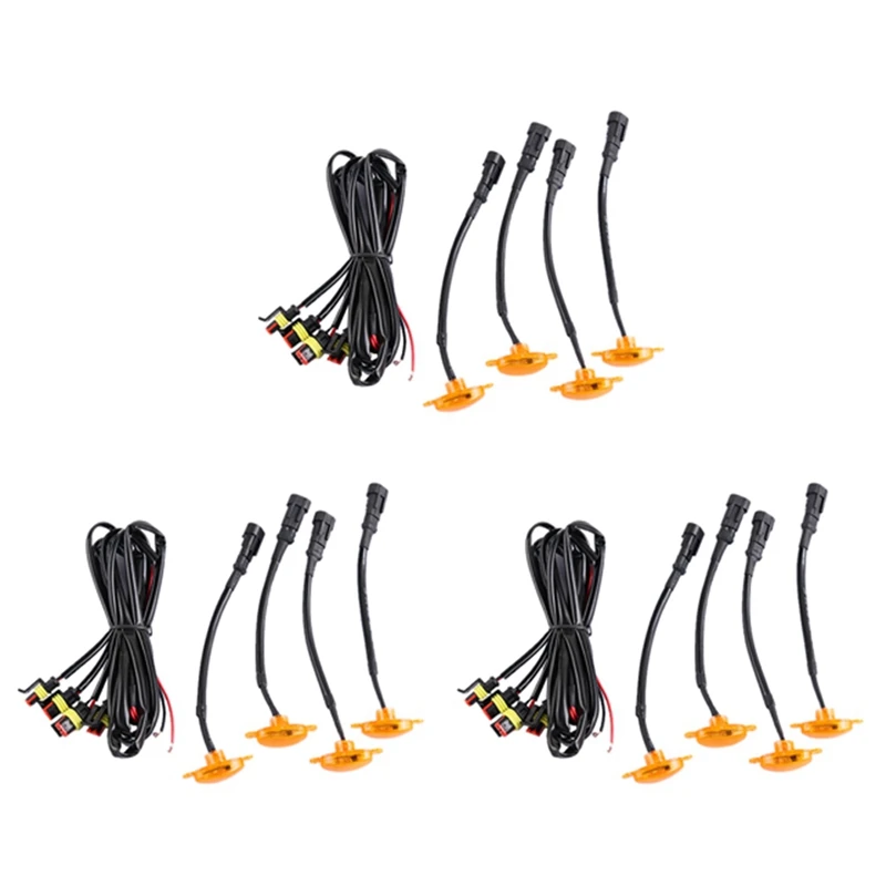 

12X [ Plug & PLAY] автомобильная светодиодная передняя решетка Копченый янтарь светильник ные ходовые огни лампа s