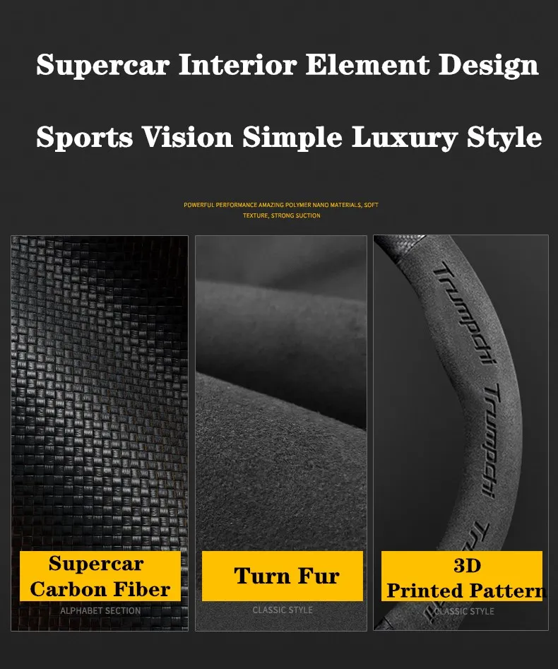 Car Suede Carbon Fiber Steering-Wheel Cover For Citroen C1 C2 C4L C5 C6 C-Elysee C-Triomphe C4 C3-XR C3 AirCross Sega Picasso |