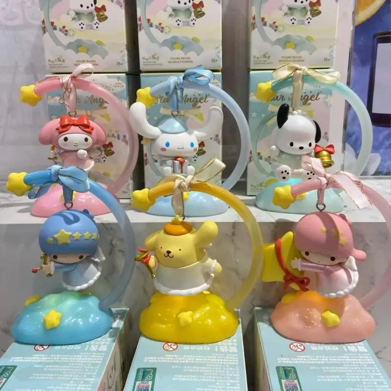 

Kuromi My Melody Cinnamoroll Pompompurin Sanrio Wish Angel Night Light Series Blind Box Kawaii Cartoon Cute Anime Girls Gift