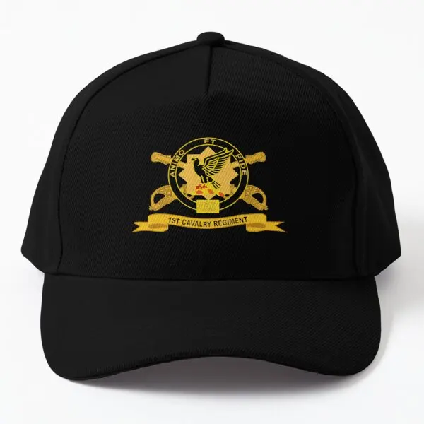 

Army 1St Cavalry Regiment W Br Ribbo Baseball Cap Hat Casual Printed Hip Hop Summer Casquette Boys Fish Mens Bonnet Sun Sport
