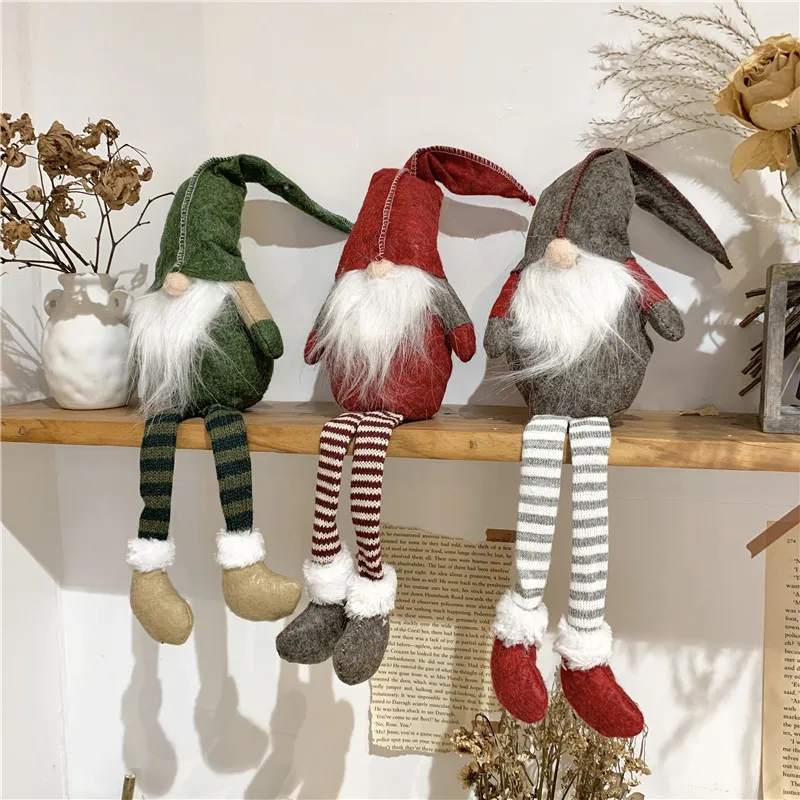 

LuanQI Red Green And Gray Long-legged Faceless Doll Wall Christmas Tree Hanging Pendant Merry Christmas Decoration for Home Gift