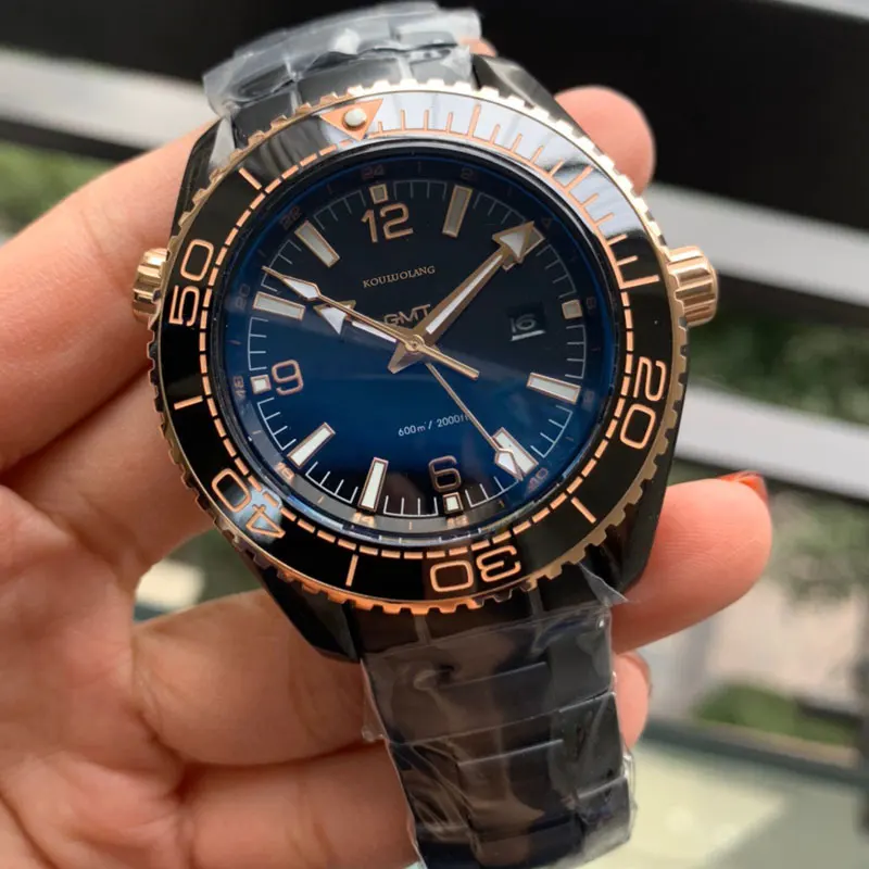 

Мужские автоматические механические часы GMT 45,5 мм 316L чехол из нержавеющей стали Керамическая рамка водонепроницаемый светящийся