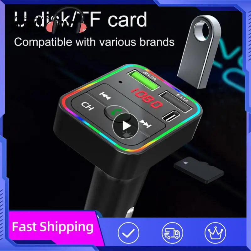 

Portable Fm Transmitter With Lcd Screen Player Multifunctional Universal Car Charger Adapter Car Charger