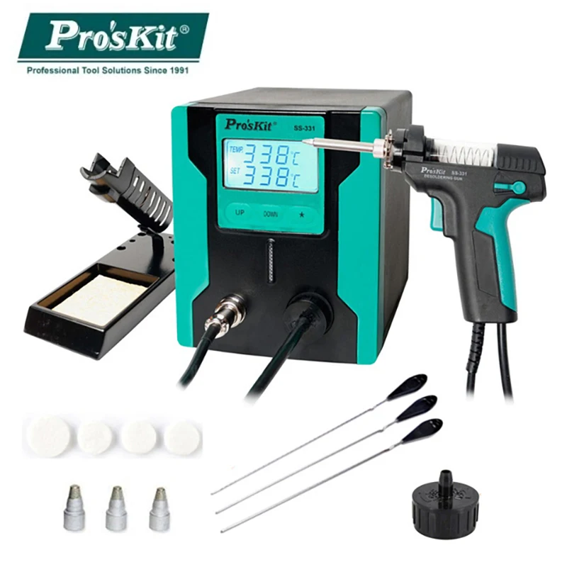Станция для распайки Pro'sKit цифровой электрический паяльник с ЖК-дисплеем