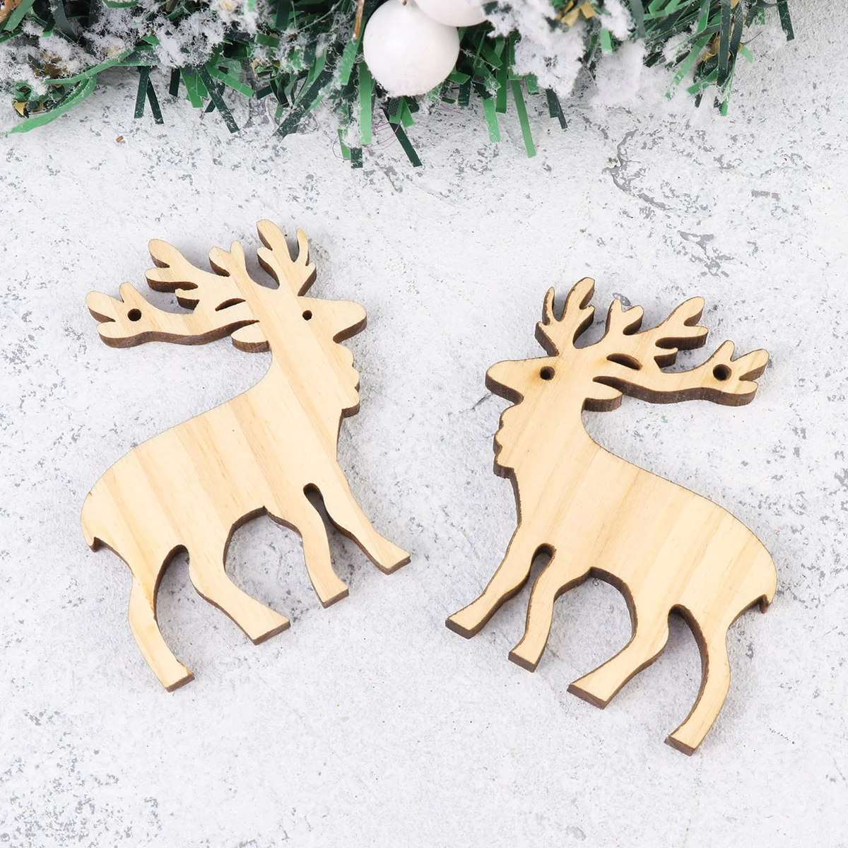 

Christmas Wood Wooden Hanging Tree Pendant Ornament Gift Tags Decorations Reindeer Elk Deer Charms Cutouts Cutout Slice Holiday