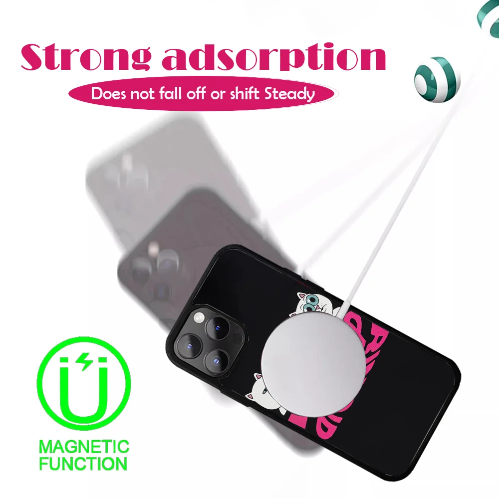 Funny R-RipndipS CAT Phone Case For iPhone 16 15 14 13 12 11 PRO MAX PLUS Mini Magnetic wireless mirror phone case