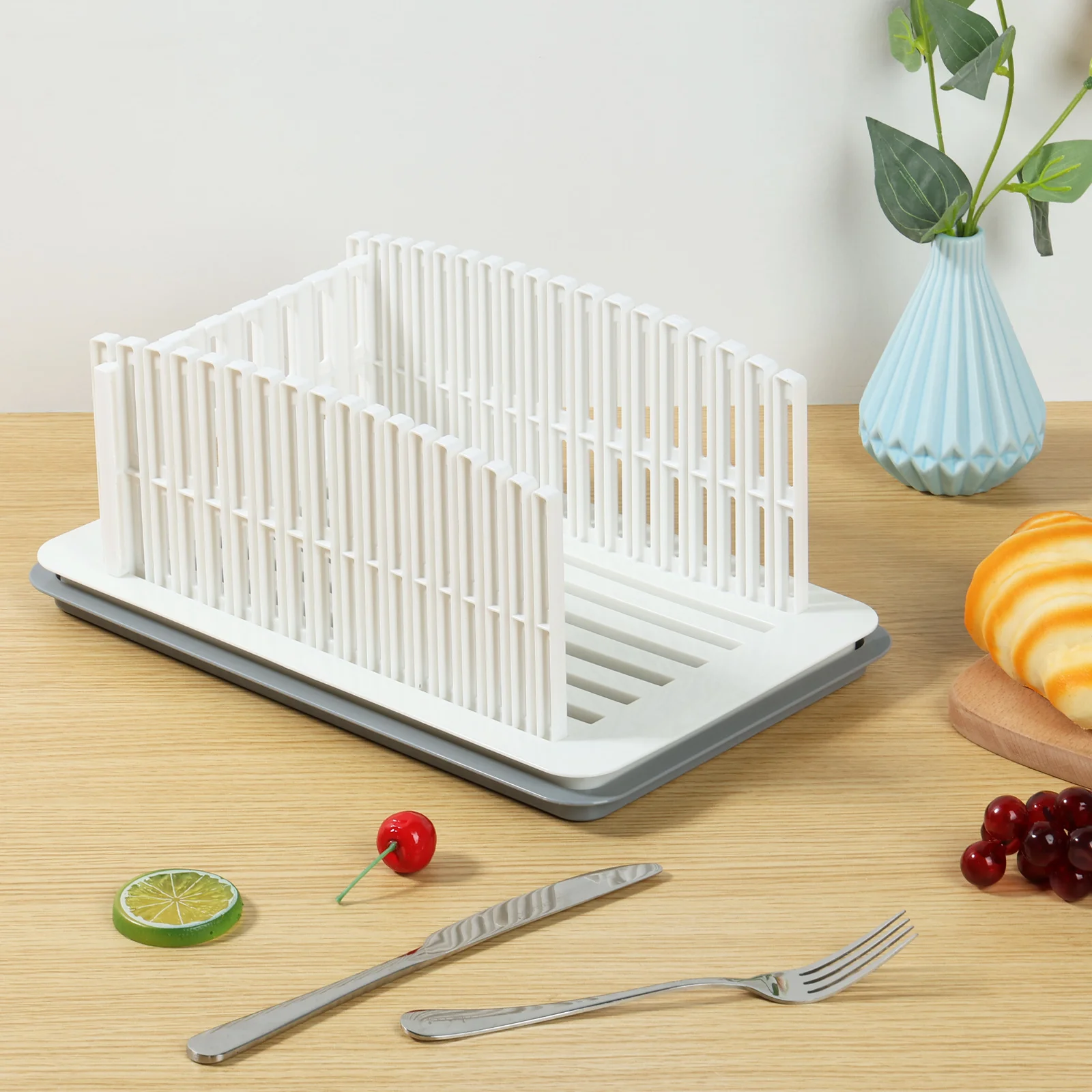 Новая ломтерезка для хлеба с подносом крошки 6 Регулируемых Ширин направляющая