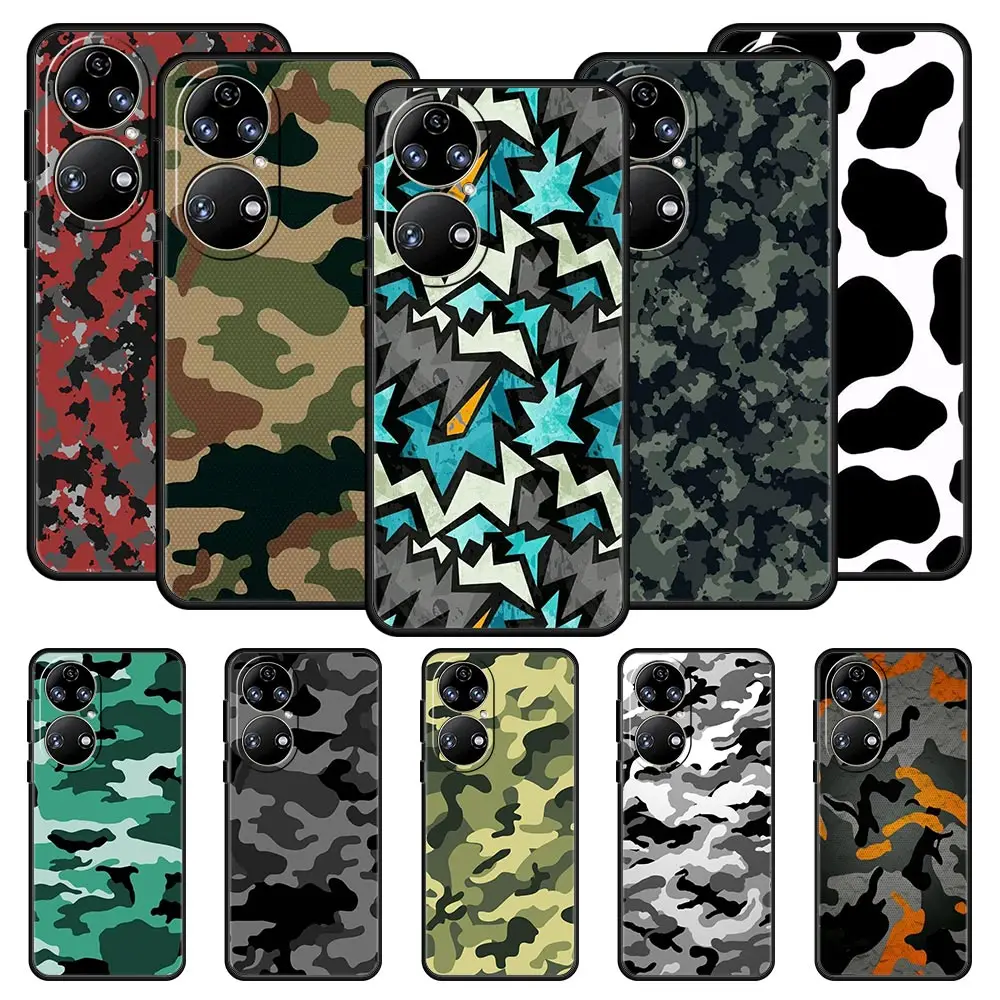 

Военный камуфляжный чехол для телефона Huawei P30 Lite Y6p Y9s Y7a P50 Pro P20 P40 Lite E P Smart Z 2021 Y6 Y7 Y9 2019, мягкий чехол