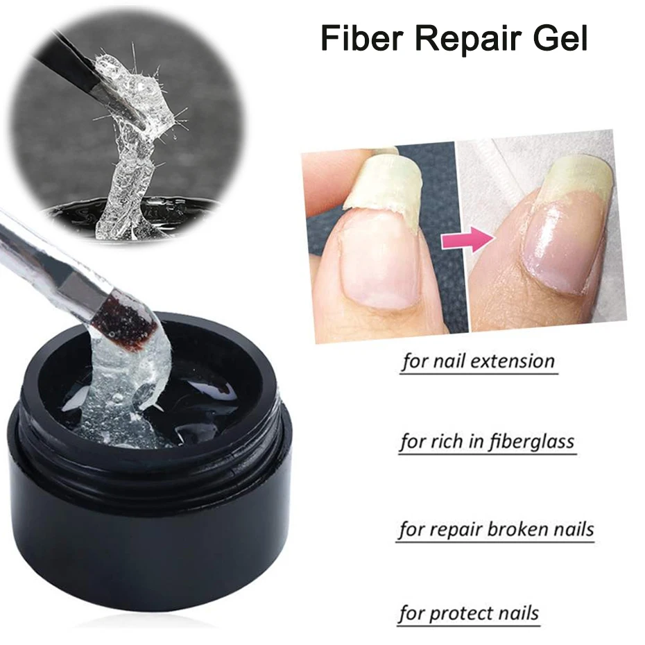 Fiber Gel for Broken Nails Repaired Extending Crystal Silk UV Fiberglass Gels Nail Art Manicure Transparent Glue Supplies BE1520 images - 2