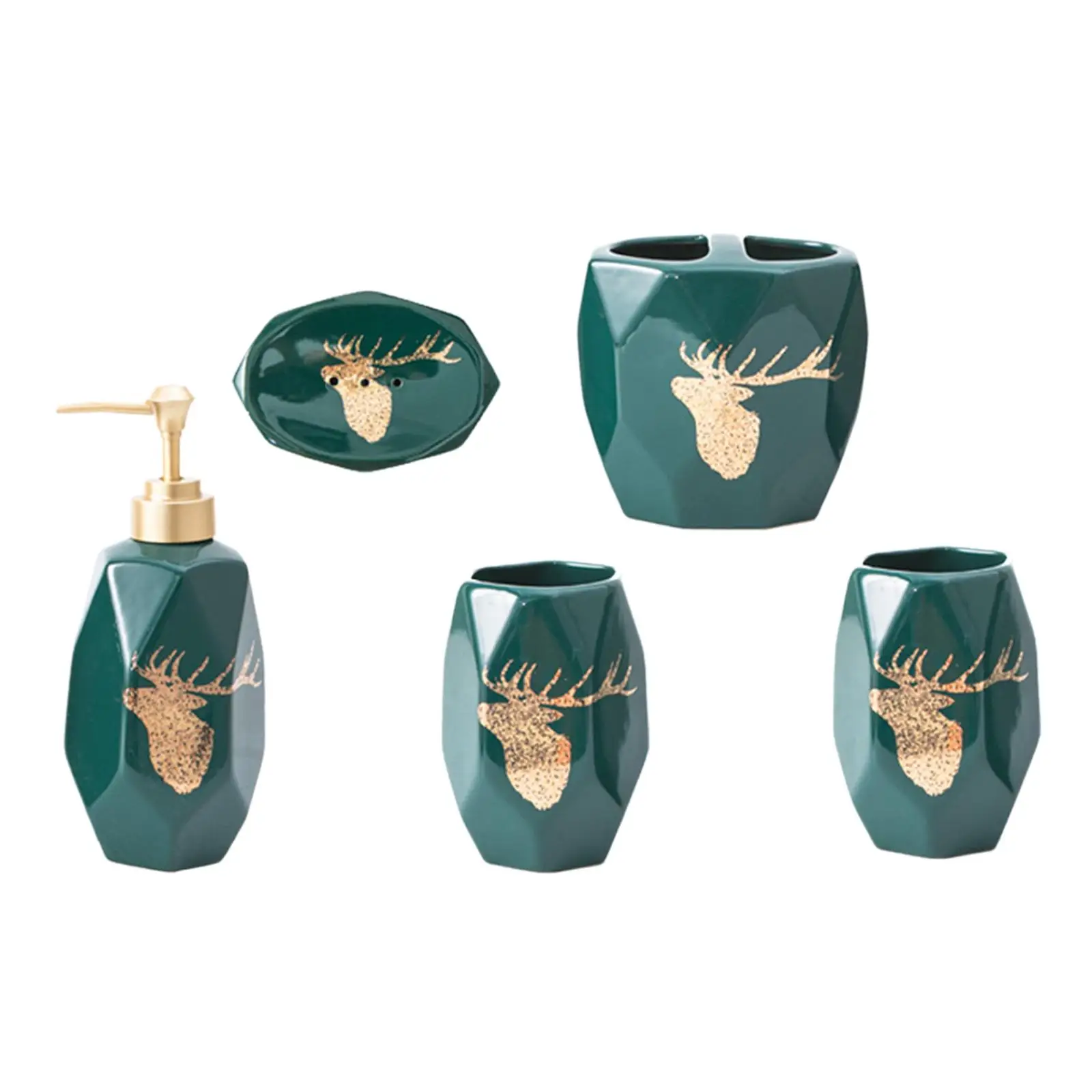 

Набор предметов для ванной комнаты 5 шт., керамический Современный декоративный диспенсер для посуды, многоразовый набор аксессуаров для ва...