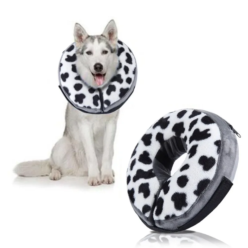

Inflatable Pet Collars Anti-bite Neck Elizabethan Collar Plush Cat Dog Puppy Neck Protective E Cone Collar for Small Large Dogs