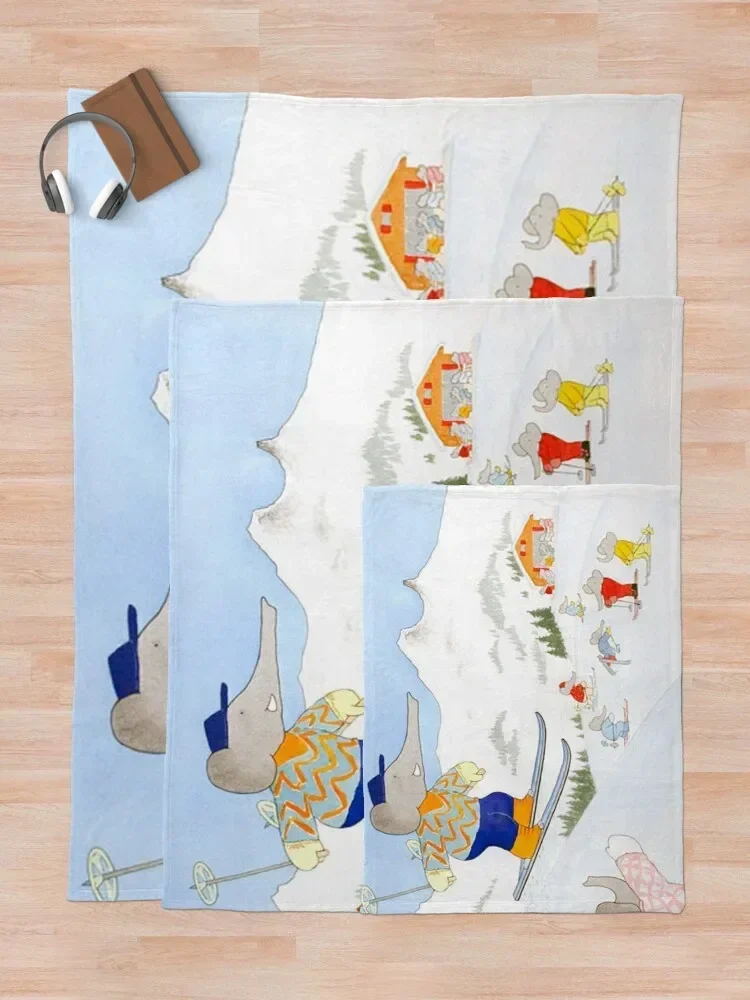 Одеяло для катания на лыжах Babar goes декоративные кровати свободные одеяла сна