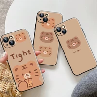 cute cartoon tiger phone case for iphone 13 11 pro 12 mini max x xr xs 8 7 plus 6 6s se 2020 silicone cover funda soft