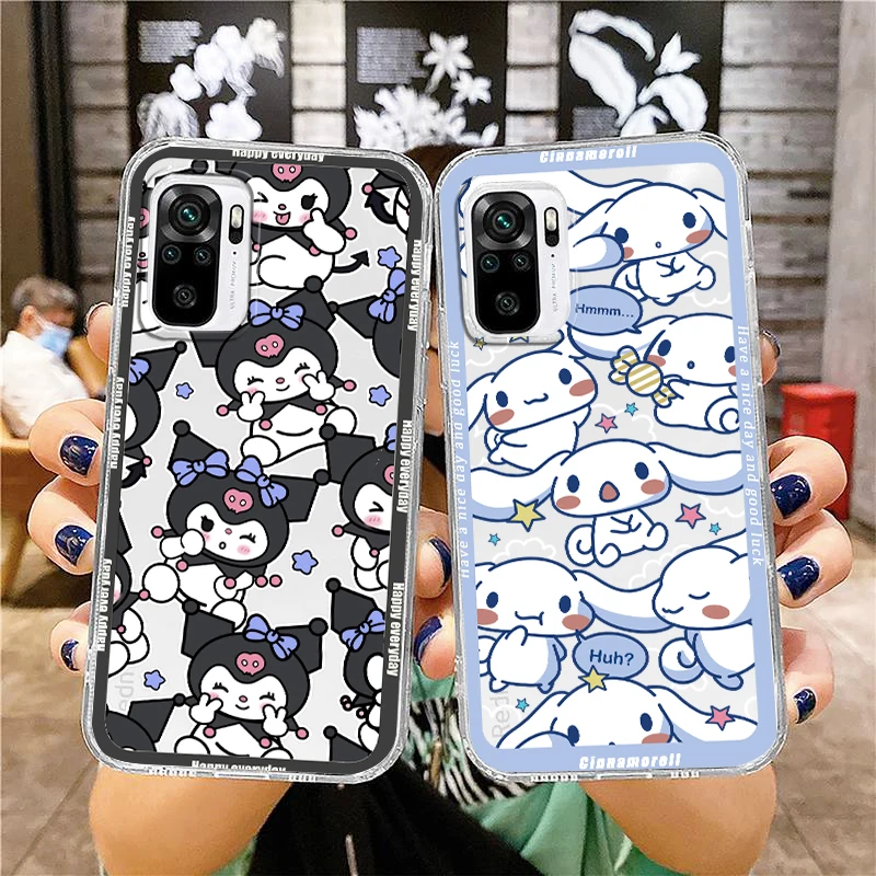 

Kulomi Cinnamoroll Kitty Phone Case For Xiaomi Redmi Note 12 11E 11S 11 11T 10 10S 9 9T 9S 8 8T Pro Plus 5G 7 Transparent