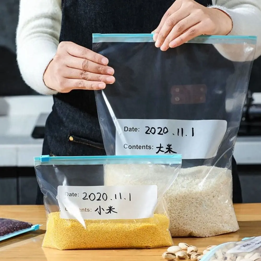 

10Pcs Reusable Food Storage Bags Leakproof Fresh Keeping Bag Fruit Vegetable Bags Zipper Sealed Bags Kitchen Organizer