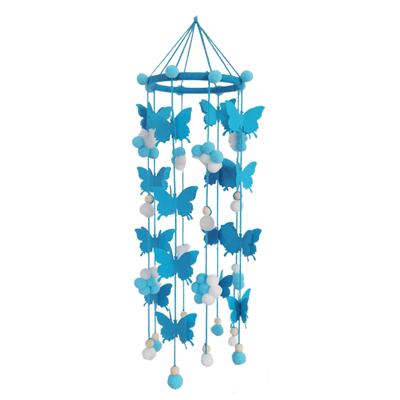 

Cute Bassinet Felt Ball Rotating Toys Hanging Ceiling Handmade Wind Chime Nursery Decor Infant Birthday Gift Bedside
