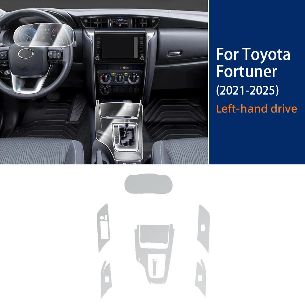 

Внутренняя пленка из ТПУ для Toyota Fortuner 2021 2022 2023 2024 2025, прозрачная защитная наклейка против царапин, пленка для переключения передач на экране