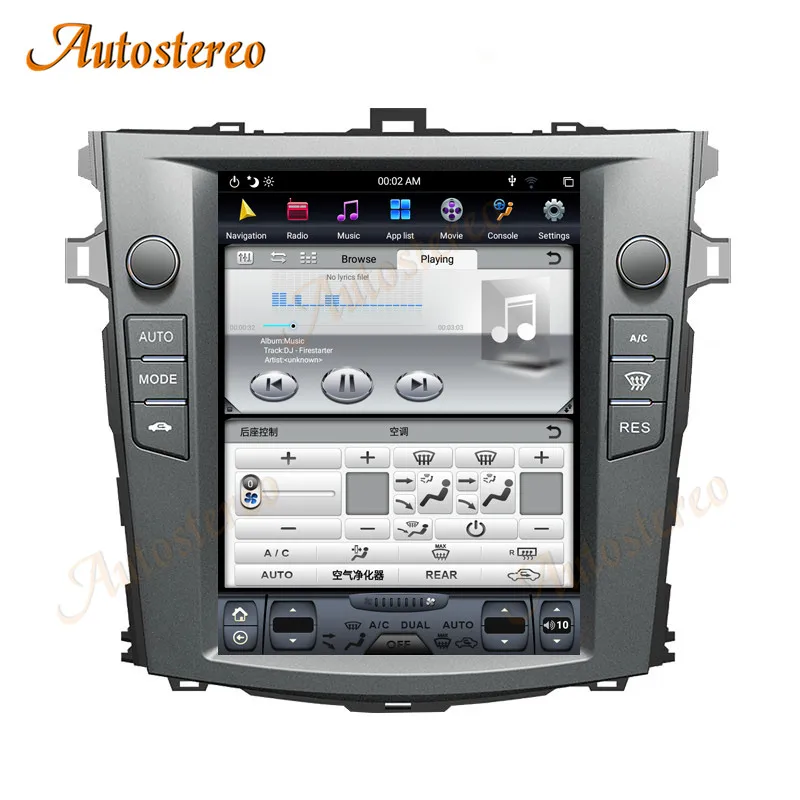 10 4-дюймовый Carplay Android 13 автомобильный GPS-навигатор для Toyota Corolla 2007-2013