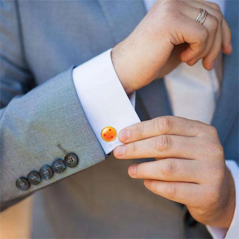 

Anime Dragon Ball Z 7 Stars French Cufflinks High Quality Glass Cabochon Exquisite Men's Business Shirt Sleeve Studs Buttons