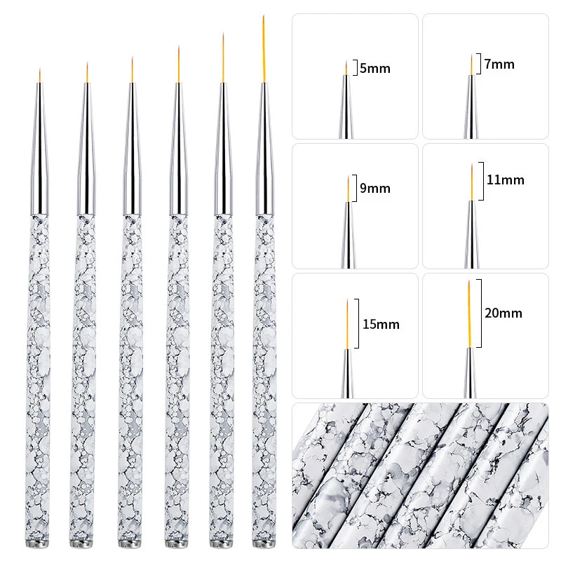 

3Pcs/Set Nail Art Brush Painting Drawing Pen Tips Manicuring French Stripe Liner Acrylic Gel UV Polish Brushes Nail Art Tool DIY