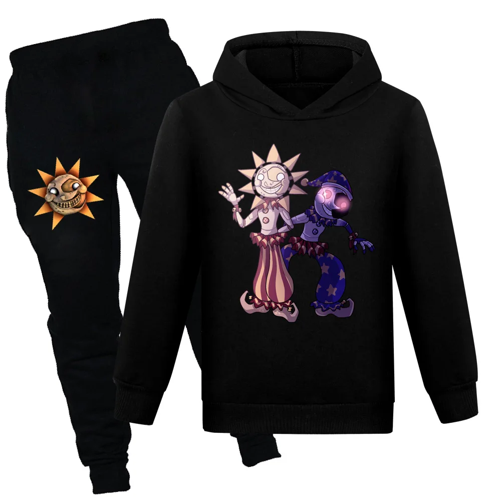 

2023Baby Girls Boys Clothing Sets Spring Fall FNAF Sundrop Moondrop Kids Outfits Hoodie+Pants Sets Tracksuit Children Sport Suit